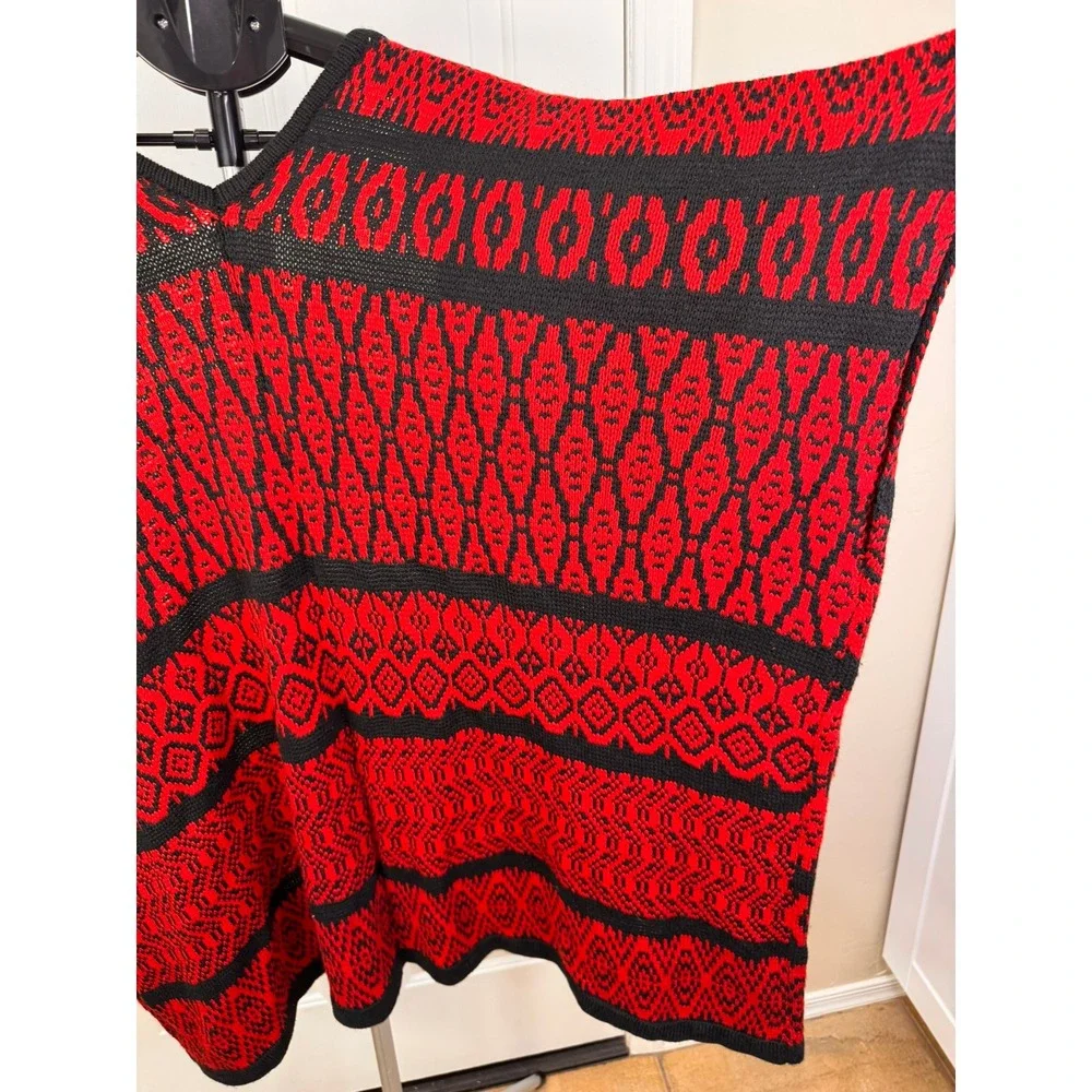 NEW NY Collection Black and red knit on hook closure cardigan sweater Size L/XL